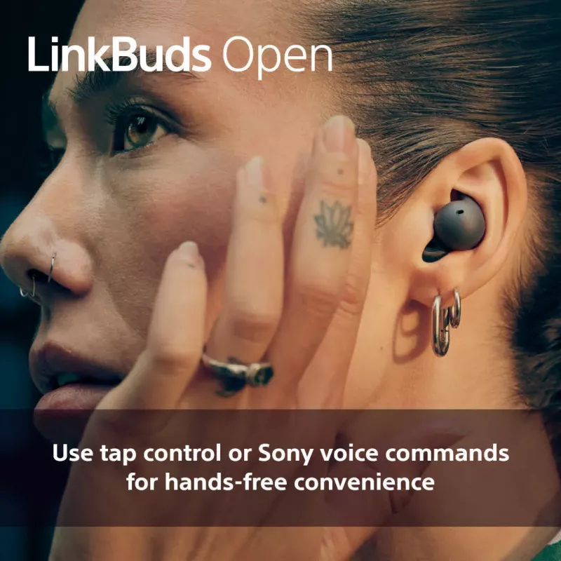 Belaidis į ausis dedamas ausinių rinkinys Sony LinkBuds Open WFL910W — Bluetooth, 20–20000 Hz, 10 m diapazonas, balta