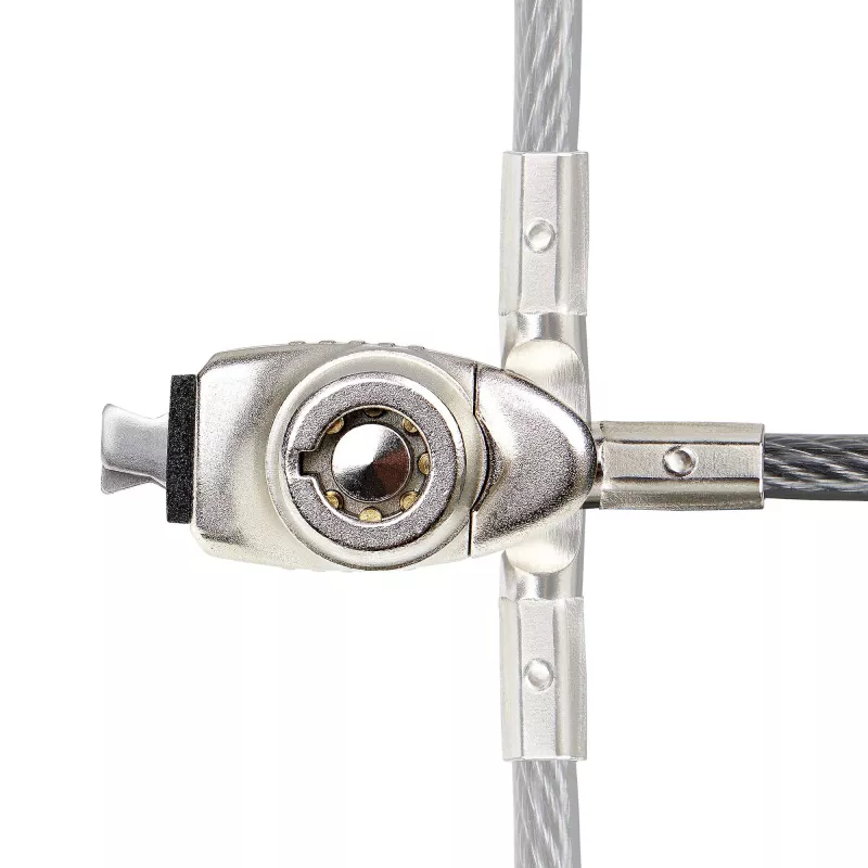 StarTech.com plonas Lock Noble Wedge® Slot Suderinama, 5ft (1.5m) fiksavimo kabelis, stalų apsaugos nuo vagysčių sistema nešiojamiesiems kompiuteriams, atsparus pjovimui plieninis kabelis, raktinis užraktas