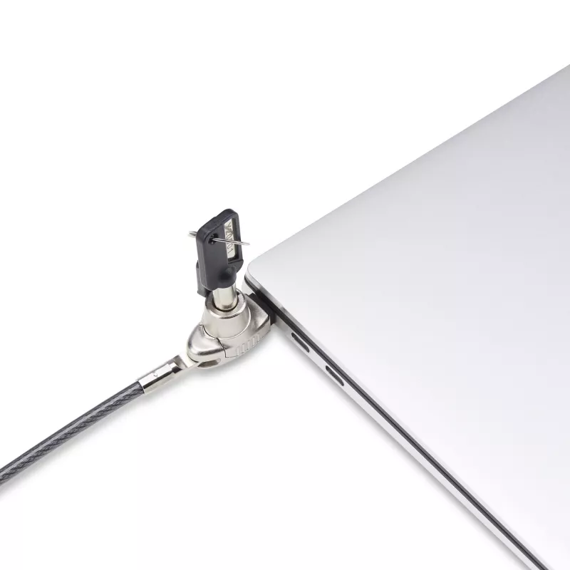 StarTech.com plonas Lock Noble Wedge® Slot Suderinama, 5ft (1.5m) fiksavimo kabelis, stalų apsaugos nuo vagysčių sistema nešiojamiesiems kompiuteriams, atsparus pjovimui plieninis kabelis, raktinis užraktas