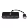 StarTech.com ST4200MINI2-USB-HUB sąsajos šakotuvas USB 2.0 480 Mbit/s Juodas