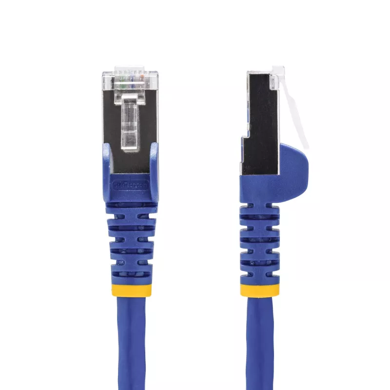 StarTech.com 50cm mėlynas CAT8 eterneto kabelis, neužkabinantis RJ45, 25G/40G, 2000MHz, 100W PoE++, S/FTP, 26AWG gryno vario viela, LSZH, ekranuotas tinklo komutacinis kabelis su įtempimo mažinimo elementais, individualiai išbandytas