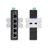 StarTech.com 5 prievadų nevaldomas pramoninis tinklo komutatorius, 100/1000 Ethernet, montuojamas ant DIN bėgelio/sienos, tvirtas IP30 gigabitinis komutatorius, -40F-167F, 9~60V DC, atitinka TAA