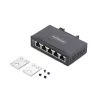 StarTech.com 5 prievadų nevaldomas pramoninis tinklo komutatorius, 100/1000 Ethernet, montuojamas ant DIN bėgelio/sienos, tvirtas IP30 gigabitinis komutatorius, -40F-167F, 9~60V DC, atitinka TAA