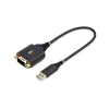 StarTech.com 1ft (30cm) USB prie nuosekliosios sąsajos adapterio kabelis, COM išsaugojimas, keičiamos veržlės/varžtai, USB-A į DB9 RS232, FTDI IC, ESD apsauga, Windows/macOS/Linux