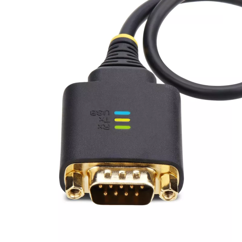 StarTech.com 1ft (30cm) USB prie nuosekliosios sąsajos adapterio kabelis, COM išsaugojimas, keičiamos veržlės/varžtai, USB-A į DB9 RS232, FTDI IC, ESD apsauga, Windows/macOS/Linux