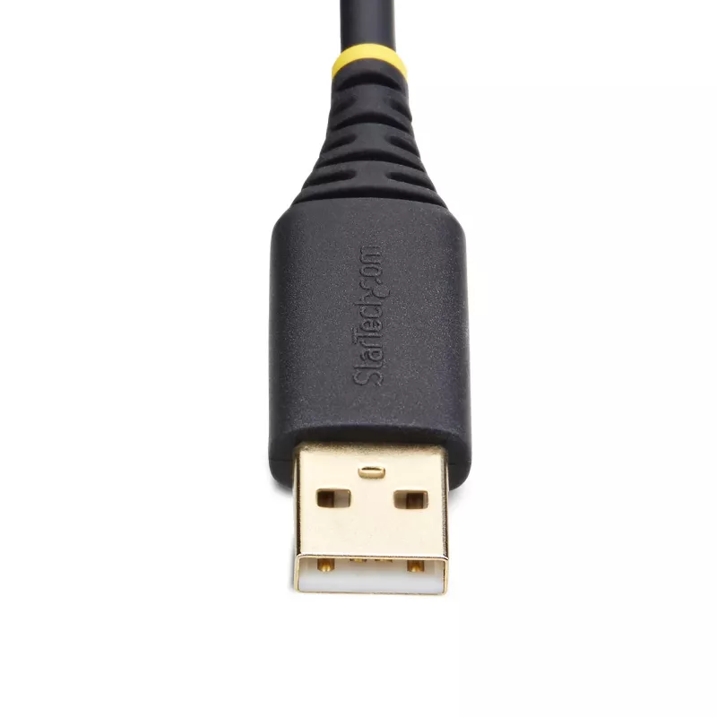 StarTech.com 1ft (30cm) USB prie nuosekliosios sąsajos adapterio kabelis, COM išsaugojimas, keičiamos veržlės/varžtai, USB-A į DB9 RS232, FTDI IC, ESD apsauga, Windows/macOS/Linux