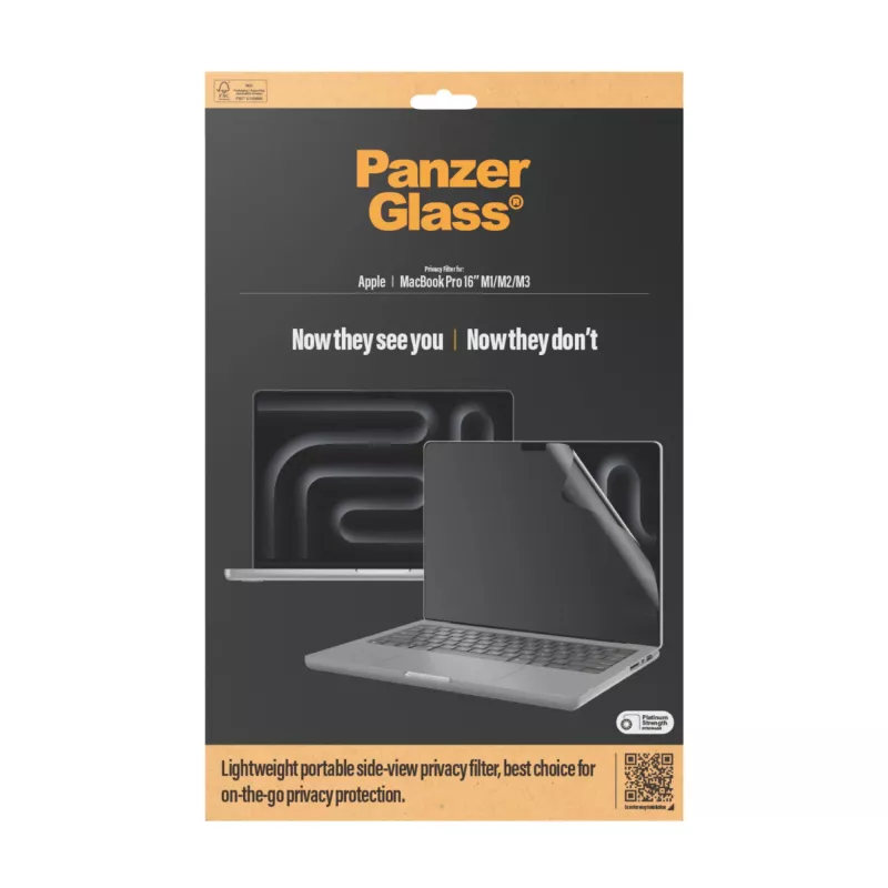 Ekrano apsauga PanzerGlass Dual Privacy MacBook Pro 16 colių M1 M2 M3 M4 Skaidri