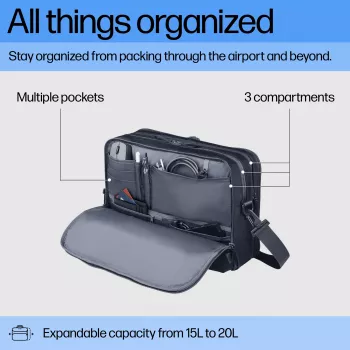 Nešiojamojo kompiuterio krepšys HP Travel Plus 15L 14 colių portfelis 820 g vienspalvis