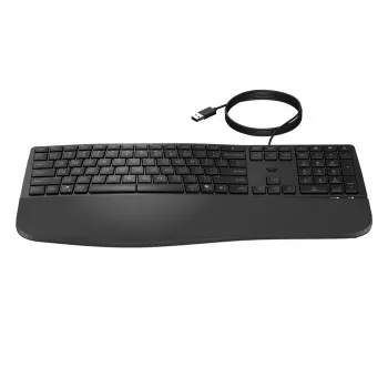 HP 485 Comfort laidinė klaviatūra, pilno dydžio USB membraninė su riešo atrama