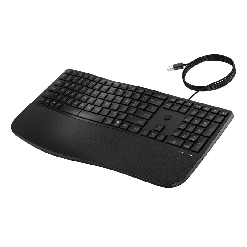 HP 485 Comfort laidinė klaviatūra, pilno dydžio USB membraninė su riešo atrama