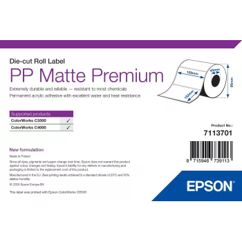 Epson PP Premium matinė etiketė, štampuotas rulonas, 105 mm x 152 mm, 185 etiketės