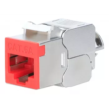 Tinklo kabelis Intellinet 791311 „Keystone“ modulis plokščias raudonas RJ-45