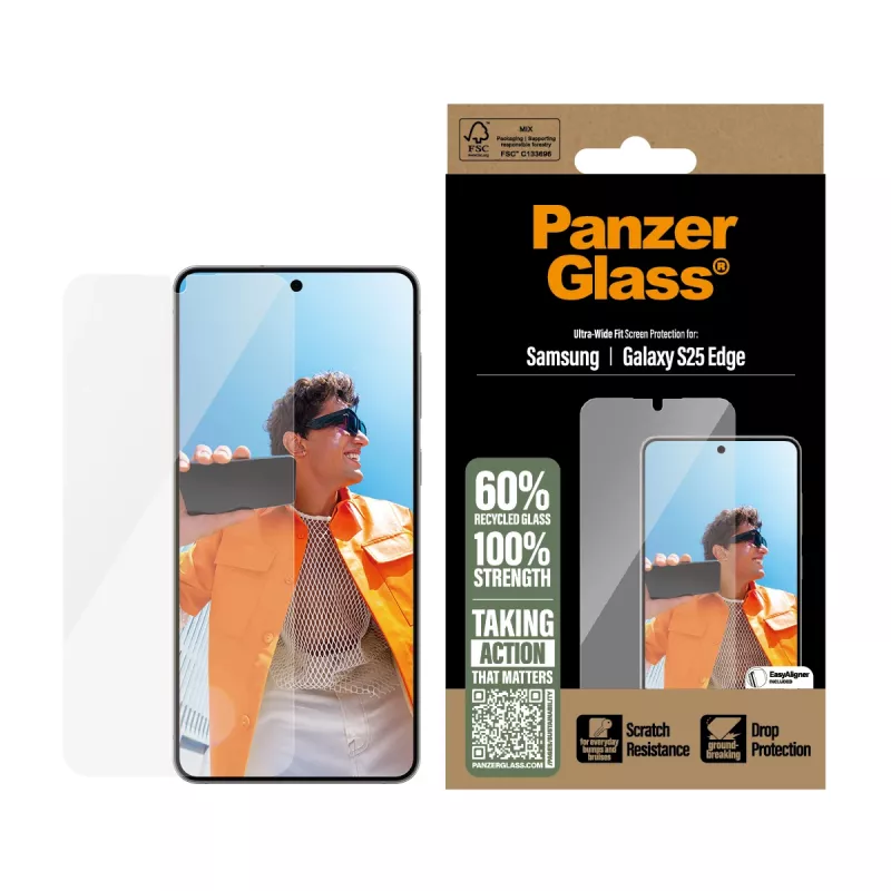 PanzerGlass® ekrano apsauga Samsung S25 Edge | Ultra-Wide Fit