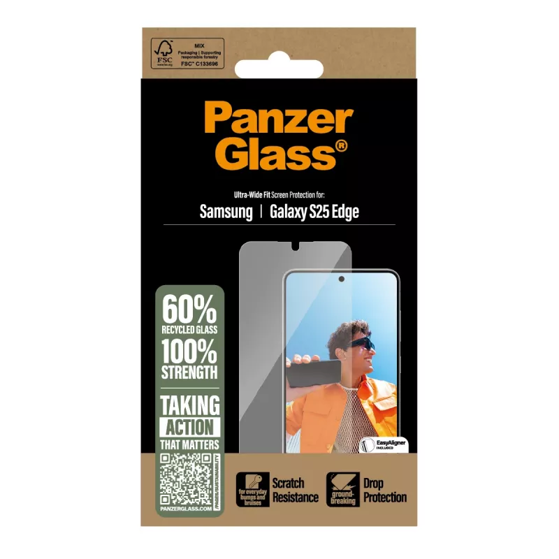 PanzerGlass® ekrano apsauga Samsung S25 Edge | Ultra-Wide Fit