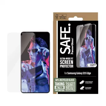 Ekrano apsauga PanzerGlass SAFE. by ® Samsung S25 Edge Ultra-Wide Fit atspari įbrėžimams ir smūgiams