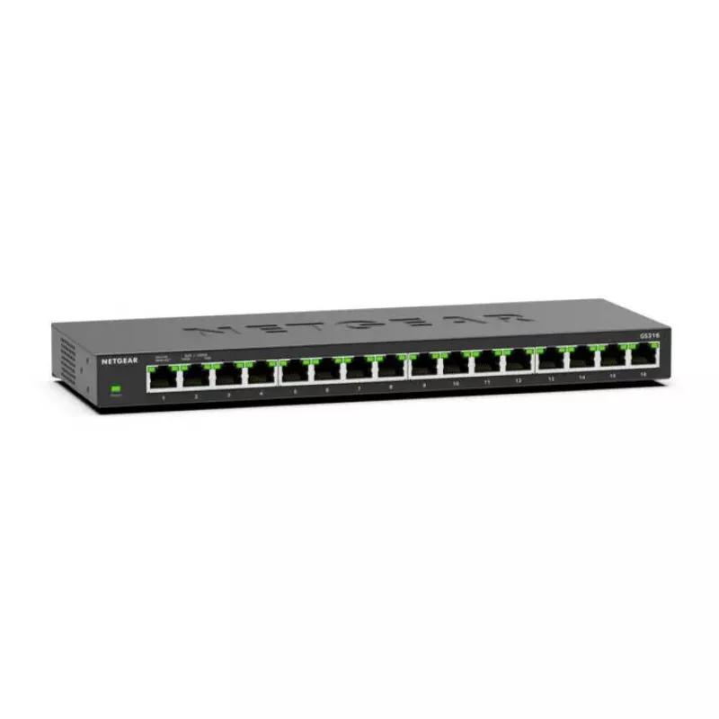 Nevaldomas komutatorius NETGEAR GS316 L2 Gigabit Ethernet 16 prievadų 32 Gbit/s
