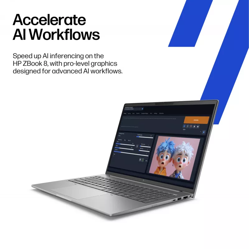 HP ZBook 8 G1i Intel Core Ultra 7 255H 40,6 cm (16 colių) WUXGA 32 GB DDR5-SDRAM Wi-Fi 7 (802.11be) Windows 11 Pro AI PC