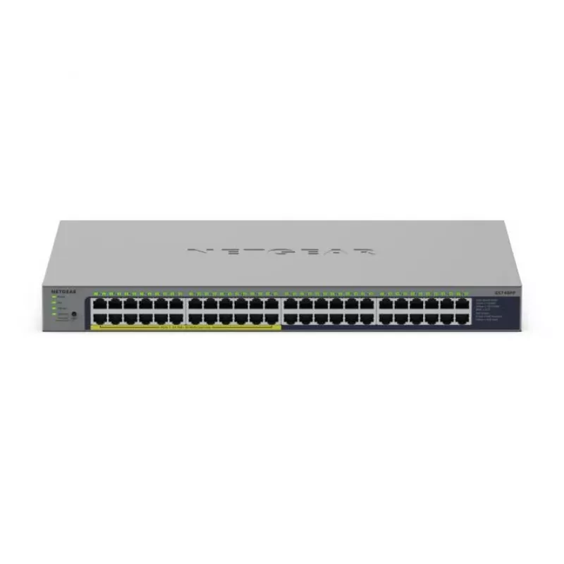 NETGEAR GS748PP Nevaldomas Gigabit Ethernet (10/100/1000) maitinimo per Ethernet (PoE) tinklo komutatorius, pilkas