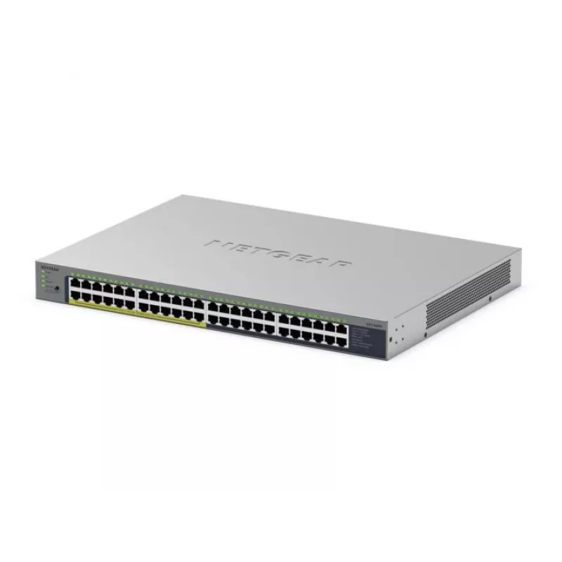 NETGEAR GS748PP Nevaldomas Gigabit Ethernet (10/100/1000) maitinimo per Ethernet (PoE) tinklo komutatorius, pilkas