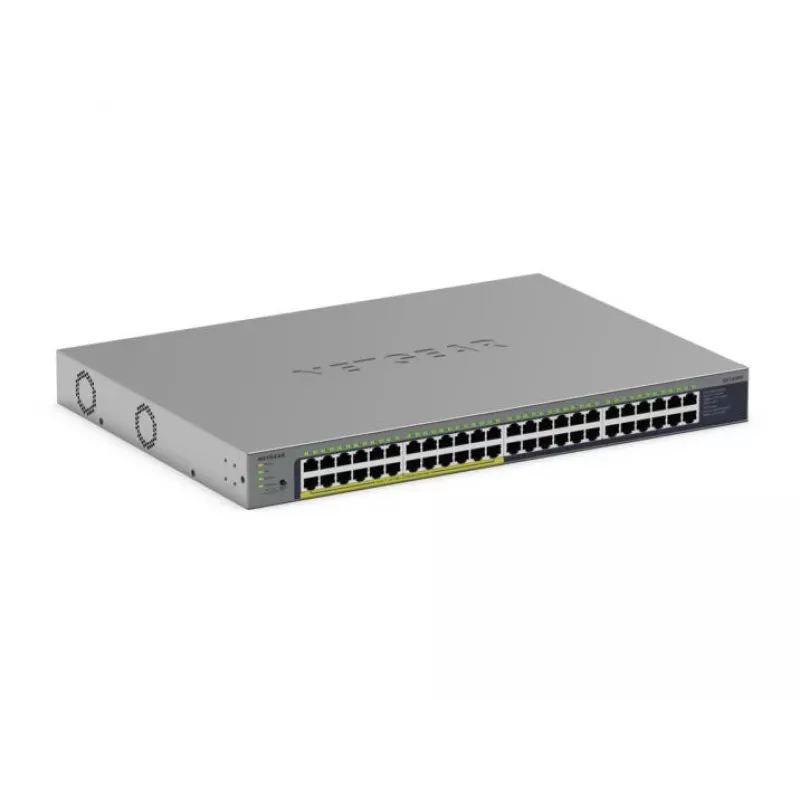 NETGEAR GS748PP Nevaldomas Gigabit Ethernet (10/100/1000) maitinimo per Ethernet (PoE) tinklo komutatorius, pilkas