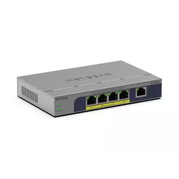 NETGEAR GS105PP nevaldomas Gigabit Ethernet (10/100/1000) maitinimo per Ethernet (PoE) stalviršio/sienos montavimo pilkas