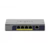 NETGEAR GS105PP nevaldomas Gigabit Ethernet (10/100/1000) maitinimo per Ethernet (PoE) stalviršio/sienos montavimo pilkas
