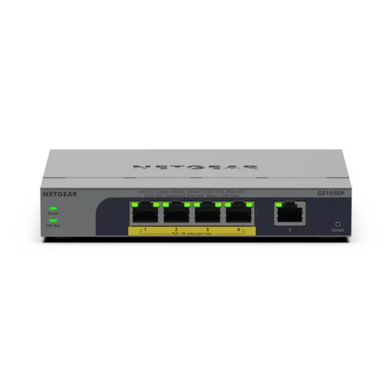 NETGEAR GS105EP Nevaldomas Gigabit Ethernet (10/100/1000) Power over Ethernet (PoE) Pilka