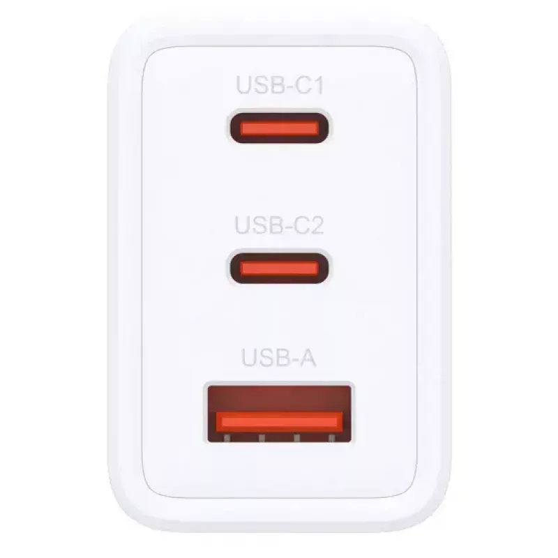 AC vidaus įkroviklis D-Link DCP-651 — 65 W GaN, 2x USB-C, universalus suderinamumas, 90–264 V, baltas
