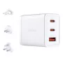 AC vidaus įkroviklis D-Link DCP-651 — 65 W GaN, 2x USB-C, universalus suderinamumas, 90–264 V, baltas