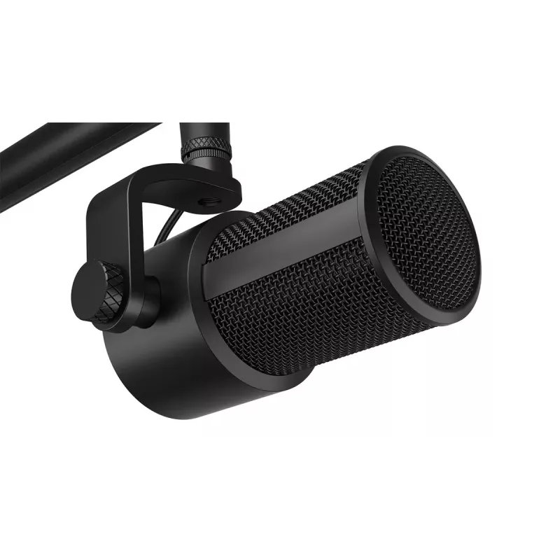Kompiuterio mikrofonas ENDORFY Solum Studio — USB laidinis, 24 bitų/96 kHz, 20–20000 Hz, reguliuojamas stalo laikiklis, jutikliniai valdikliai, ausinių išvestis, juodas