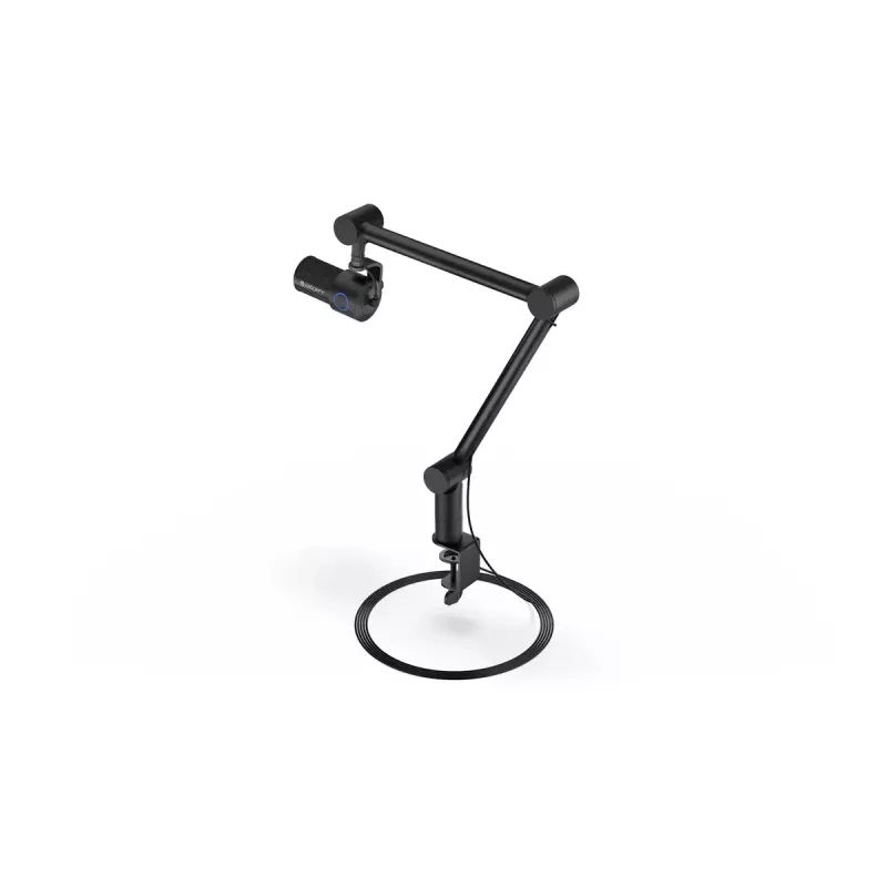 Kompiuterio mikrofonas ENDORFY Solum Studio — USB laidinis, 24 bitų/96 kHz, 20–20000 Hz, reguliuojamas stalo laikiklis, jutikliniai valdikliai, ausinių išvestis, juodas