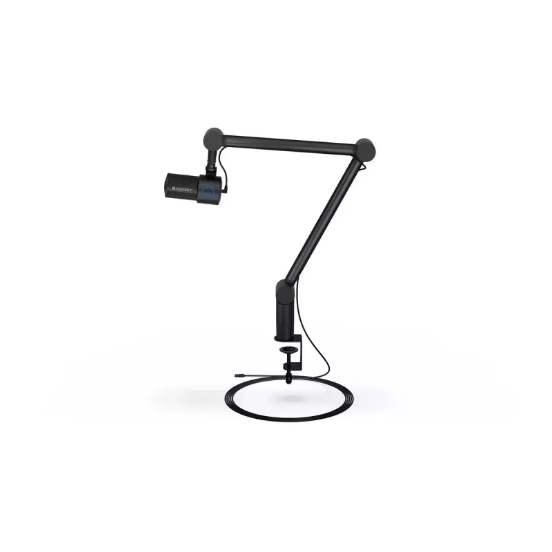 Kompiuterio mikrofonas ENDORFY Solum Studio — USB laidinis, 24 bitų/96 kHz, 20–20000 Hz, reguliuojamas stalo laikiklis, jutikliniai valdikliai, ausinių išvestis, juodas