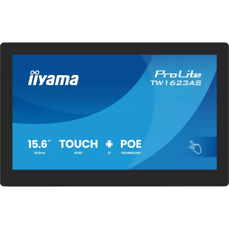 iiyama TW1623AS-B3P kompiuterio monitorius 39,6 cm (15,6 colio) 1920 x 1080 pikselių Full HD LED jutiklinis ekranas juodas