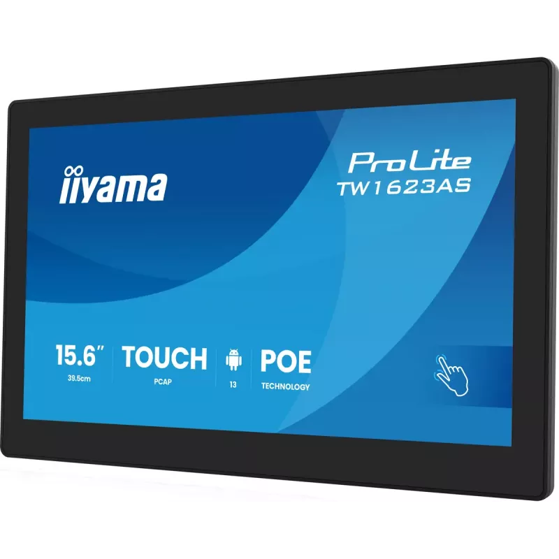 iiyama TW1623AS-B3P kompiuterio monitorius 39,6 cm (15,6 colio) 1920 x 1080 pikselių Full HD LED jutiklinis ekranas juodas