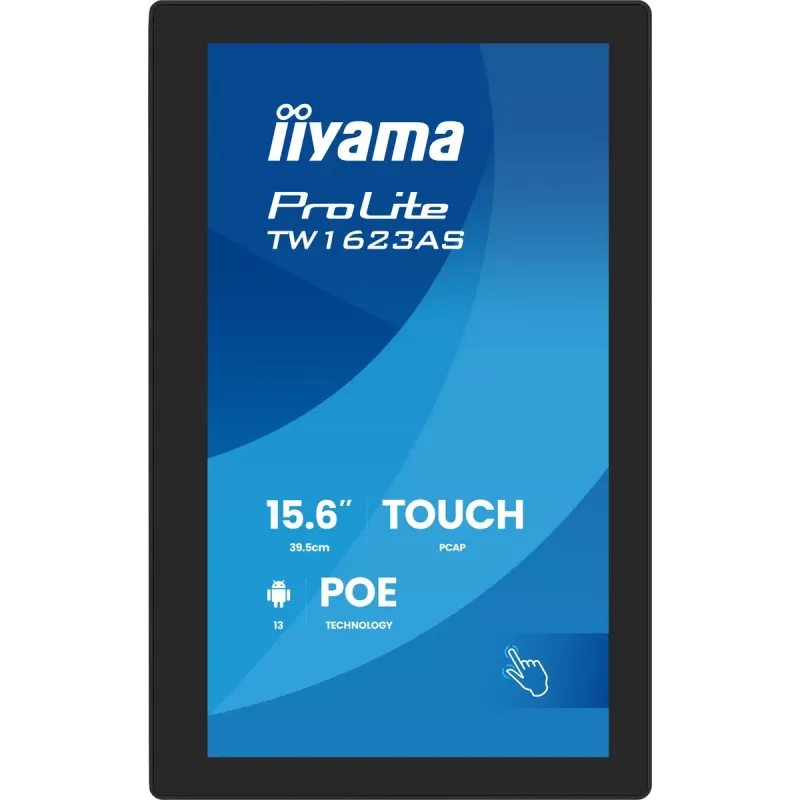 iiyama TW1623AS-B3P kompiuterio monitorius 39,6 cm (15,6 colio) 1920 x 1080 pikselių Full HD LED jutiklinis ekranas juodas