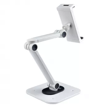 StarTech.com Reguliuojamas planšetės stovas stalui – Tvirtinamas prie sienos – Talpa 1 kg – Ergonomiškas lankstus universalus planšetės stovas – Planšetės laikiklis stalui, pasukamas / sukiojamas / rotuojamas