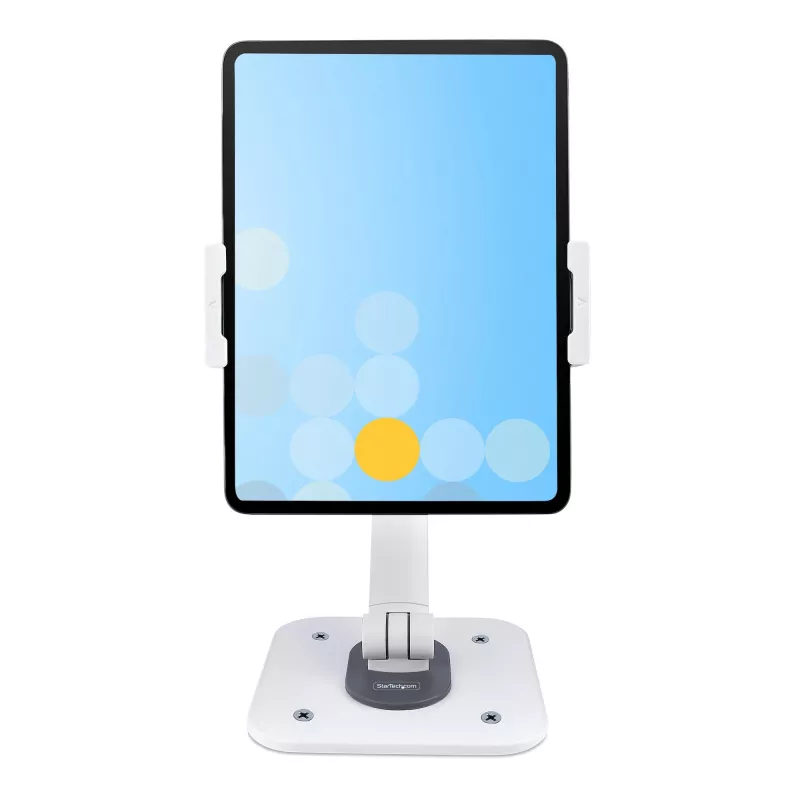 StarTech.com Reguliuojamas planšetės stovas stalui – Tvirtinamas prie sienos – Talpa 1 kg – Ergonomiškas lankstus universalus planšetės stovas – Planšetės laikiklis stalui, pasukamas / sukiojamas / rotuojamas