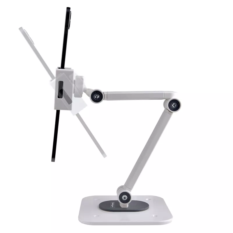 StarTech.com Reguliuojamas planšetės stovas stalui – Tvirtinamas prie sienos – Talpa 1 kg – Ergonomiškas lankstus universalus planšetės stovas – Planšetės laikiklis stalui, pasukamas / sukiojamas / rotuojamas