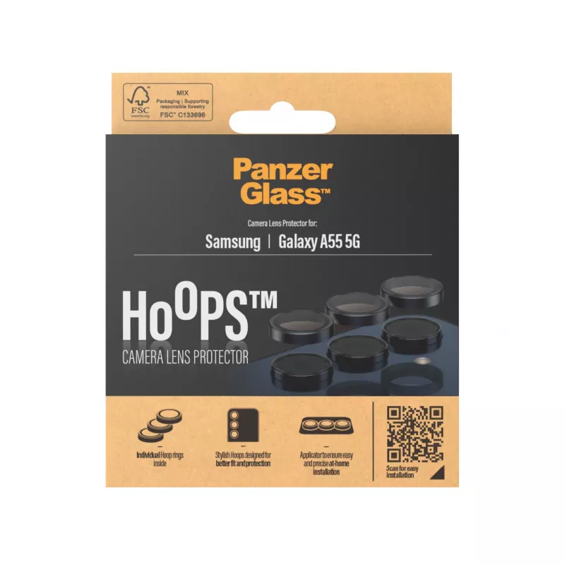 PanzerGlass ® Hoops® Fotoaparato objektyvo apsauga juoda Samsung Galaxy A55 5G