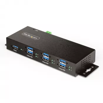 StarTech.com 5G7AINDRM-USB-A-HUB sąsajos šakotuvas USB 3.2 Gen 1 (3.1 Gen 1) Type-B 5000 Mbit/s Juoda