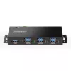 StarTech.com 5G7AINDRM-USB-A-HUB sąsajos šakotuvas USB 3.2 Gen 1 (3.1 Gen 1) Type-B 5000 Mbit/s Juoda