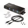 StarTech.com 5G7AINDRM-USB-A-HUB sąsajos šakotuvas USB 3.2 Gen 1 (3.1 Gen 1) Type-B 5000 Mbit/s Juoda