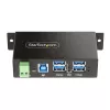 StarTech.com 5G4AINDRM-USB-A-HUB sąsajos šakotuvas USB 3.2 Gen 1 (3.1 Gen 1) Type-B 5000 Mbit/s Juoda