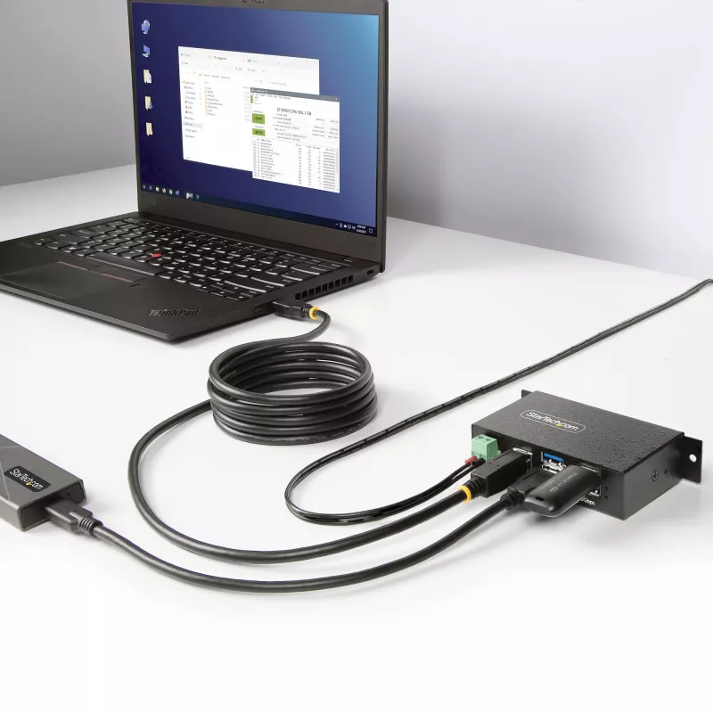 StarTech.com 5G4AINDRM-USB-A-HUB sąsajos šakotuvas USB 3.2 Gen 1 (3.1 Gen 1) Type-B 5000 Mbit/s Juoda