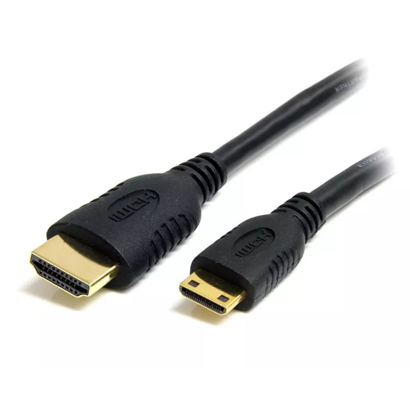 StarTech.com 2 m Mini HDMI į HDMI kabelis su Ethernet – 4K 30Hz didelės spartos mini HDMI į HDMI adapterio kabelis – Mini HDMI C tipo įrenginys prie HDMI monitoriaus/ekrano – Patvarus vaizdo keitiklio laidas