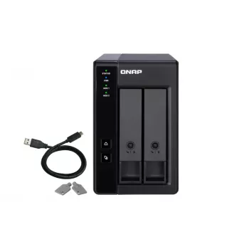 QNAP TR-002 saugojimo įrenginio korpusas HDD/SSD korpusas juodas 2,5/3,5 colio