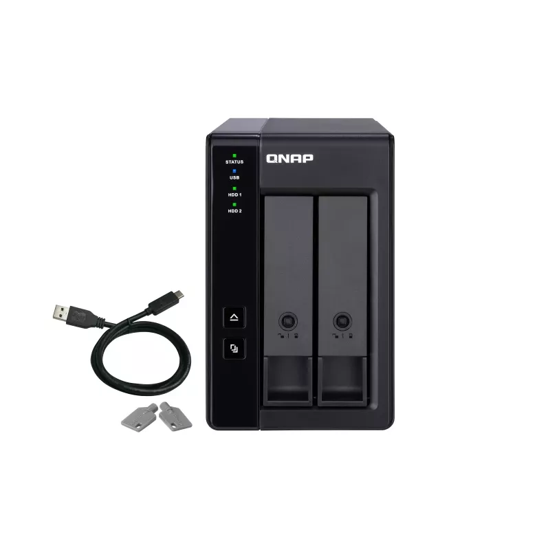 QNAP TR-002 saugojimo įrenginio korpusas HDD/SSD korpusas juodas 2,5/3,5 colio