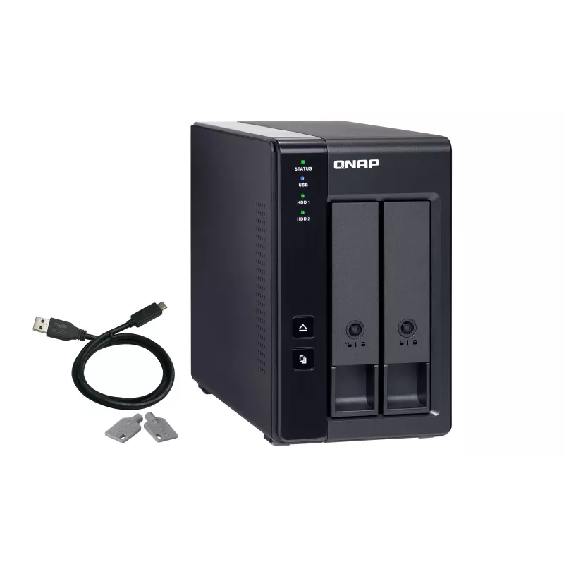 QNAP TR-002 saugojimo įrenginio korpusas HDD/SSD korpusas juodas 2,5/3,5 colio