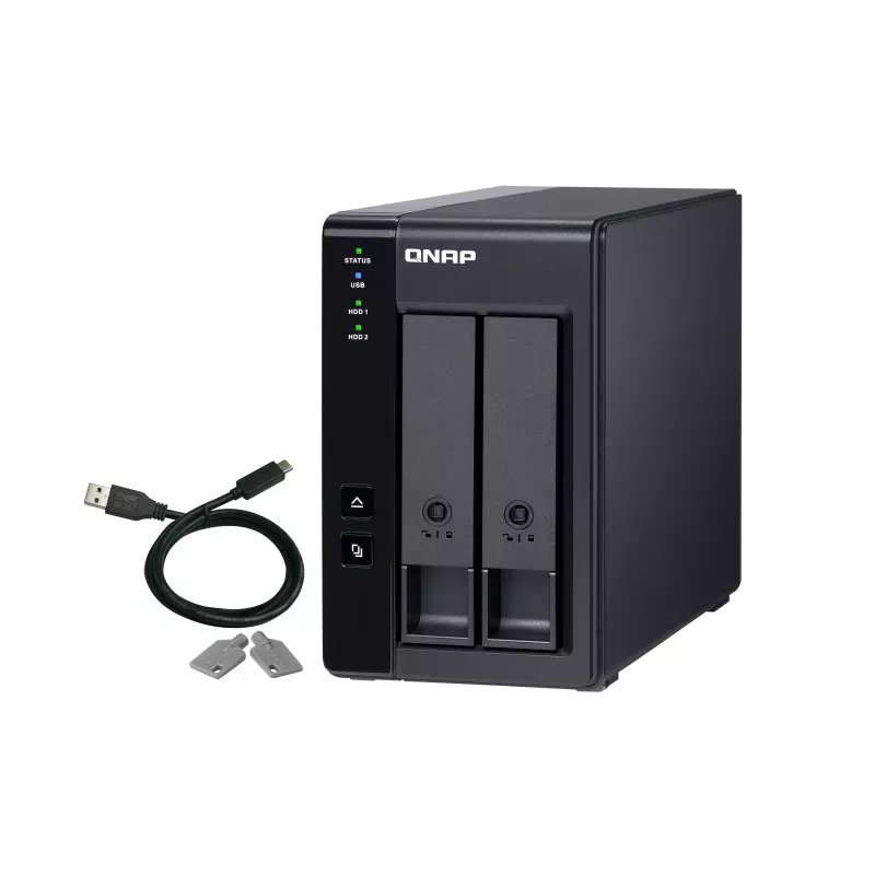 QNAP TR-002 saugojimo įrenginio korpusas HDD/SSD korpusas juodas 2,5/3,5 colio