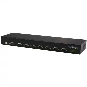 StarTech.com 8 prievadų USB–nuosekliojo ryšio adapterio šakotuvas, USB 2.0, nuoseklusis, juodas, aliuminis, 36 W, 100–240 V